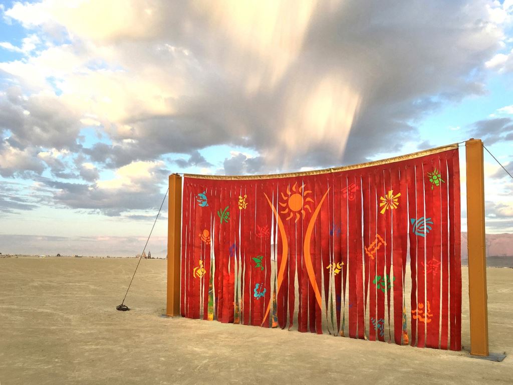 Canvas Deconstruction Series: SOLARIS by Carlos Grasso (Burning Man 2017 art installation) acrylic on canvas - 14' x 26'