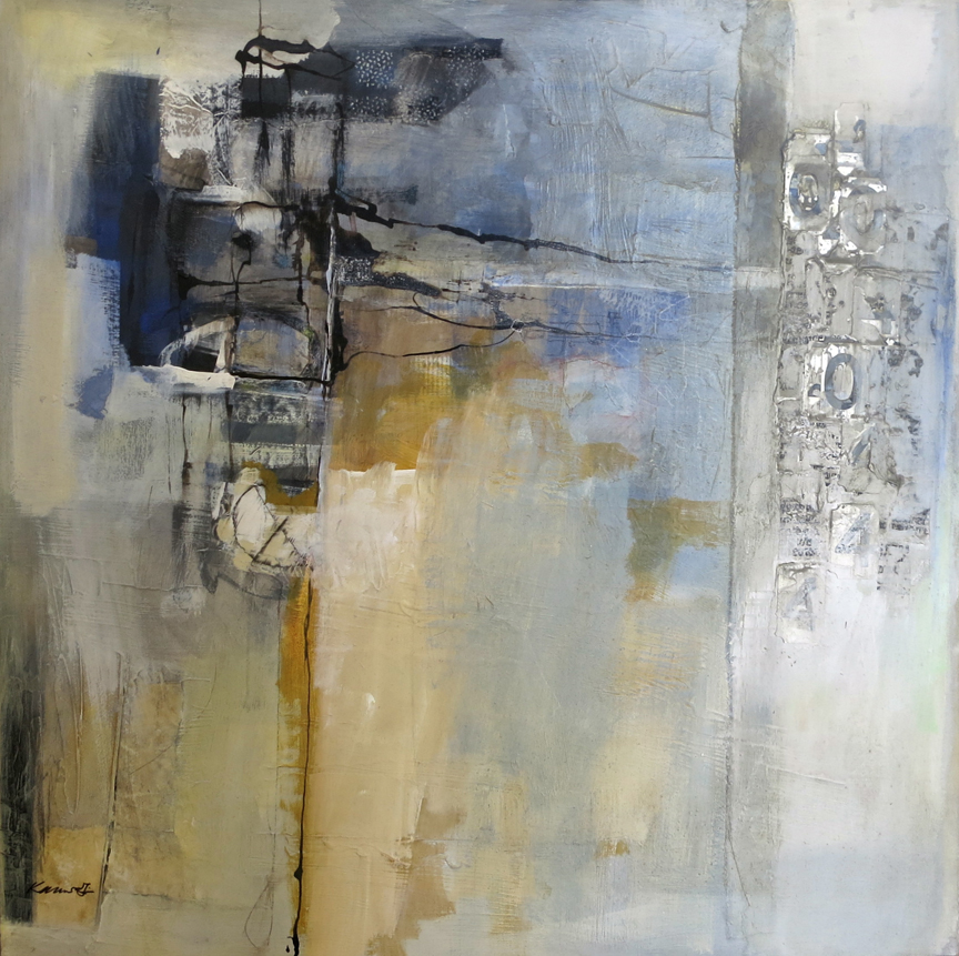 "Qualia" by Katherine Chang Liu, mixed media on panel, 36"x36"