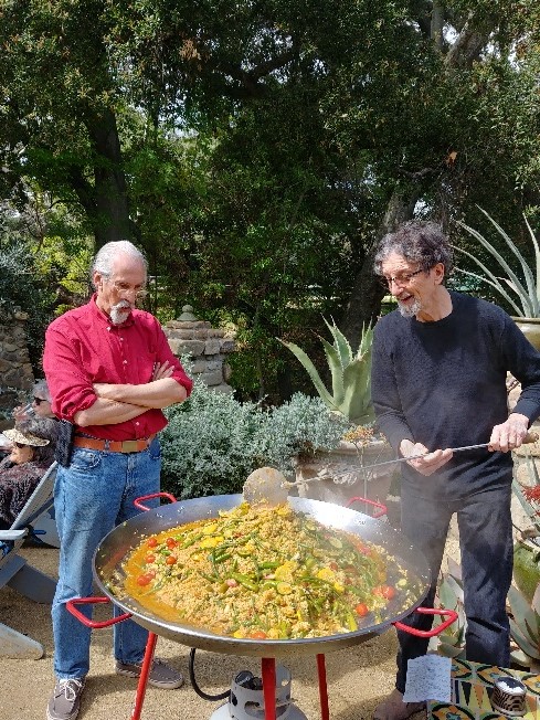 Carlos Grasso and Richard Keit at the Taste of the Masters Paella Feast  hosted by Richard Keit and Mary Kennedy of RTK Studios, March 8, 2020